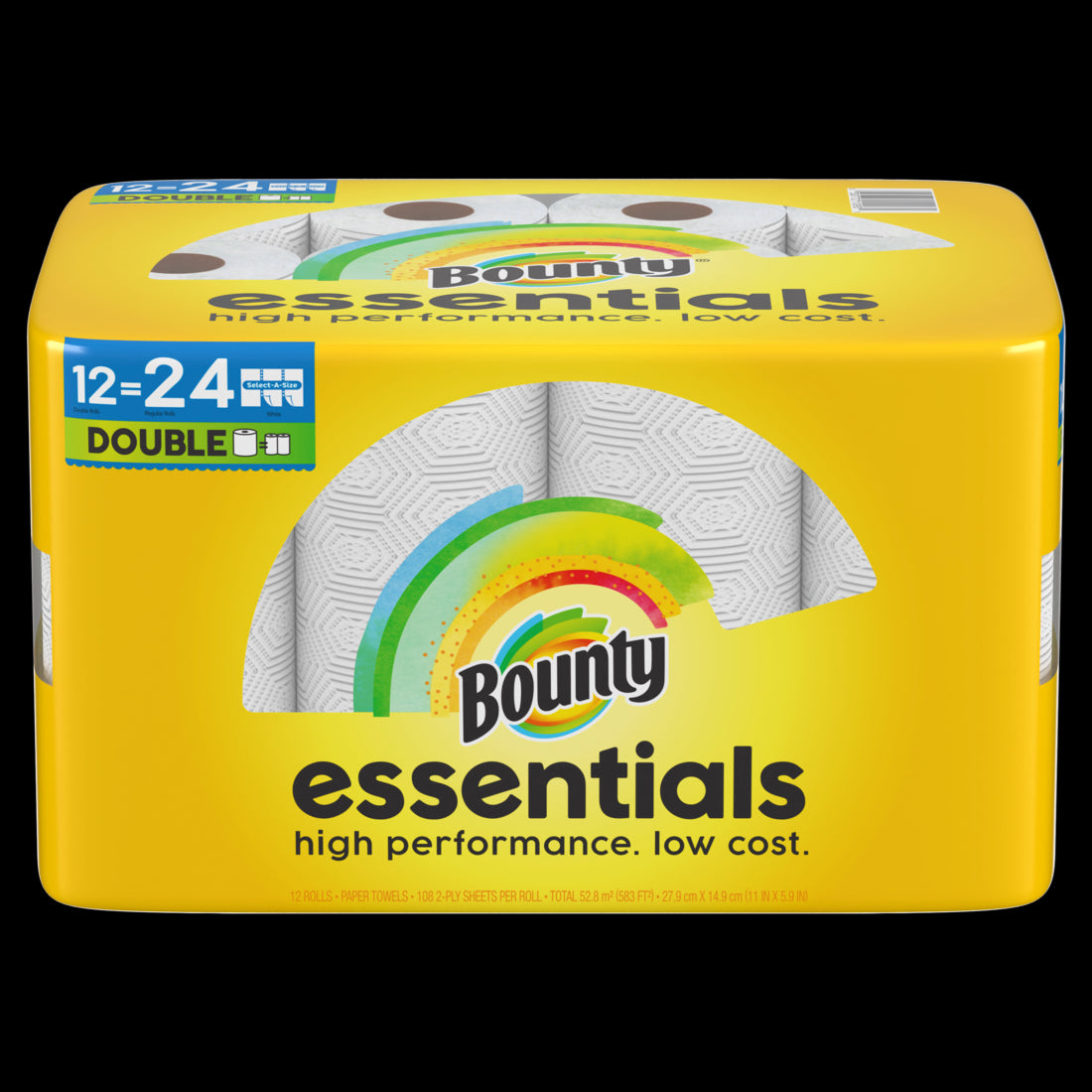 Bounty Essentials Select-A-Size Paper Towels White Double Rolls - (12x108)ct/1pk