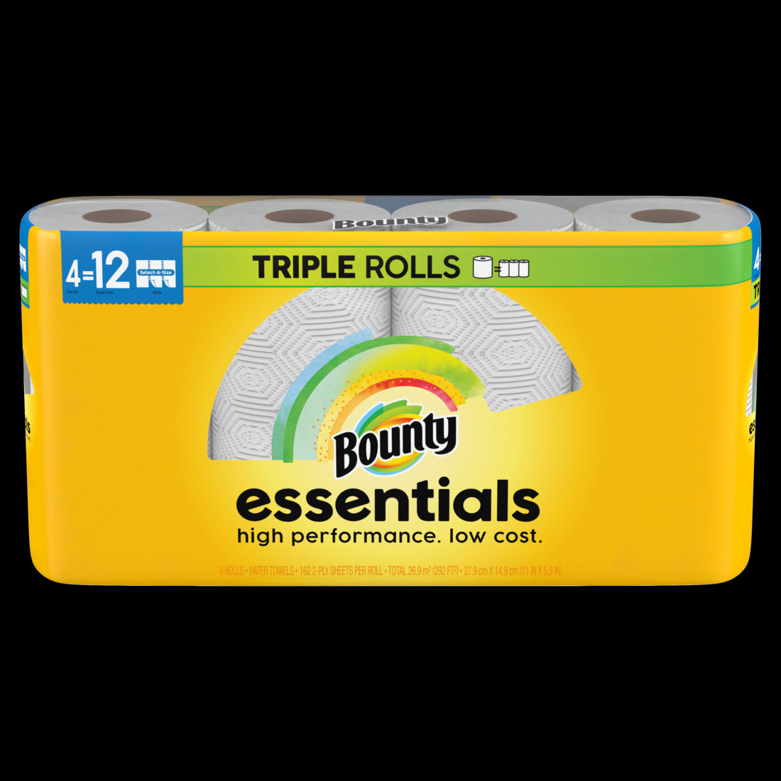 Bounty Essentials Select-A-Size Paper Towels White Triple Rolls - (4x162)ct/6pk