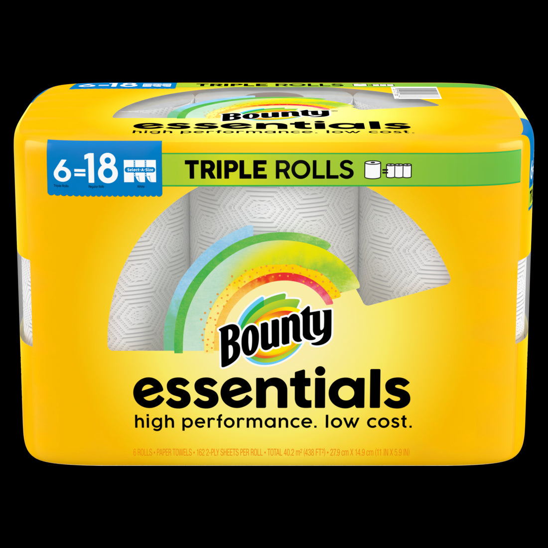 Bounty Essentials Select-A-Size Paper Towels White Triple Rolls - (6x162)ct/1pk
