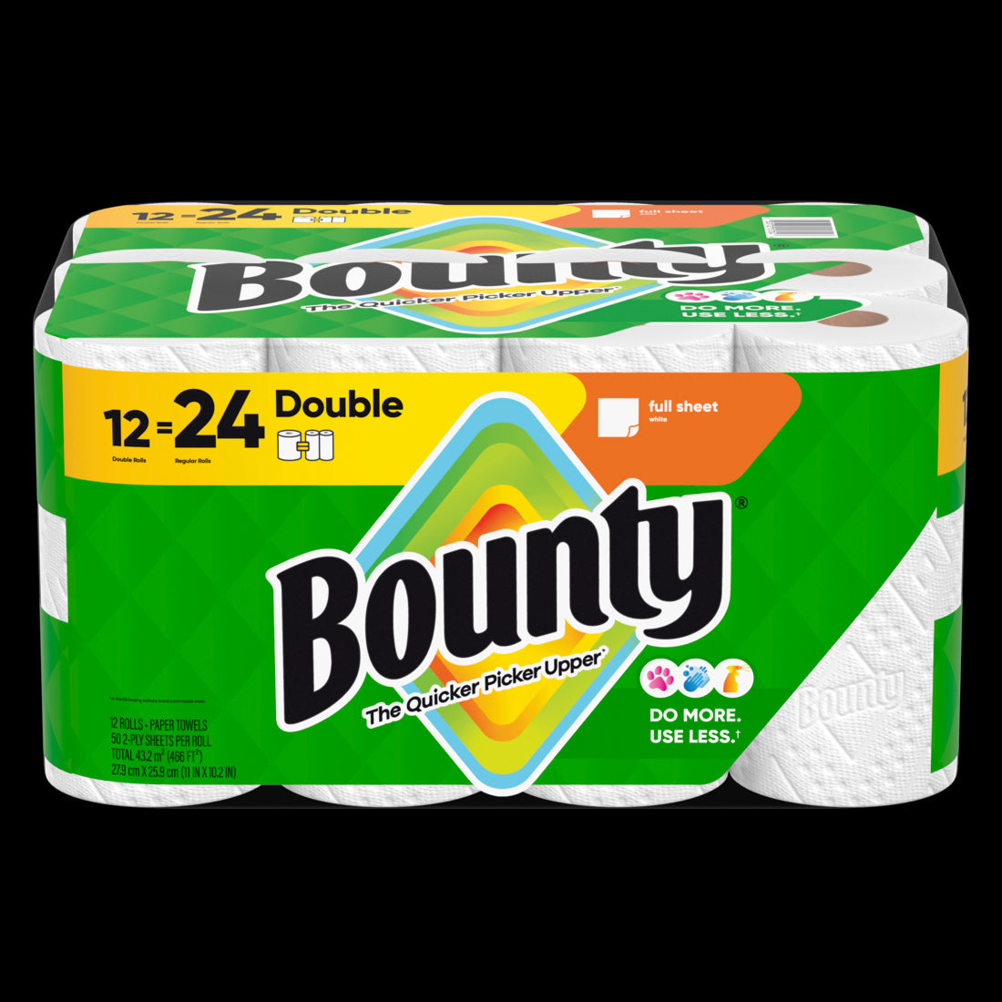 Bounty Paper Towels Full Sheet White Double Rolls - (12x50)ct/1pk