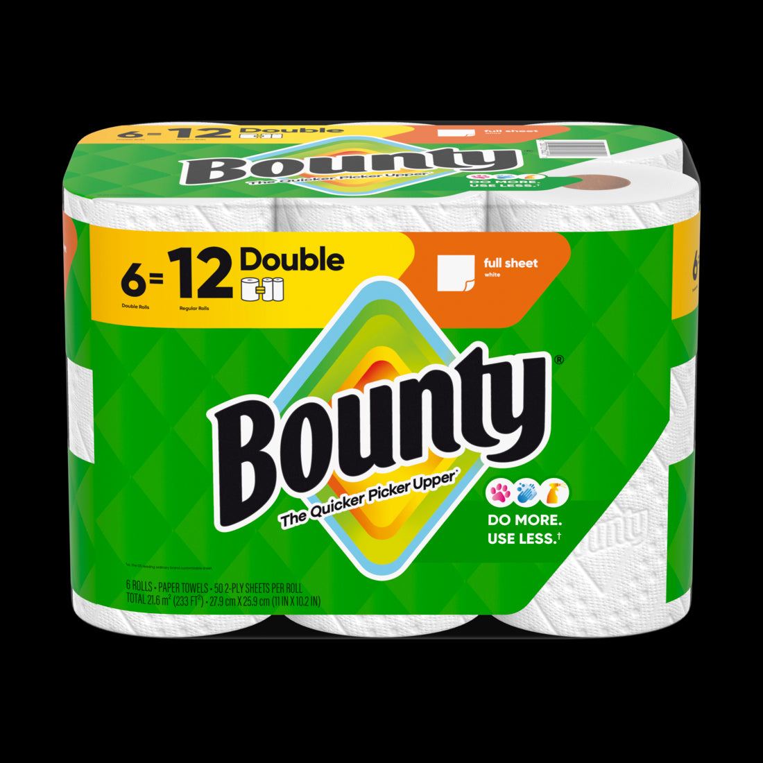 Bounty Paper Towels Full Sheet White Double Rolls - (6x50)ct/1pk