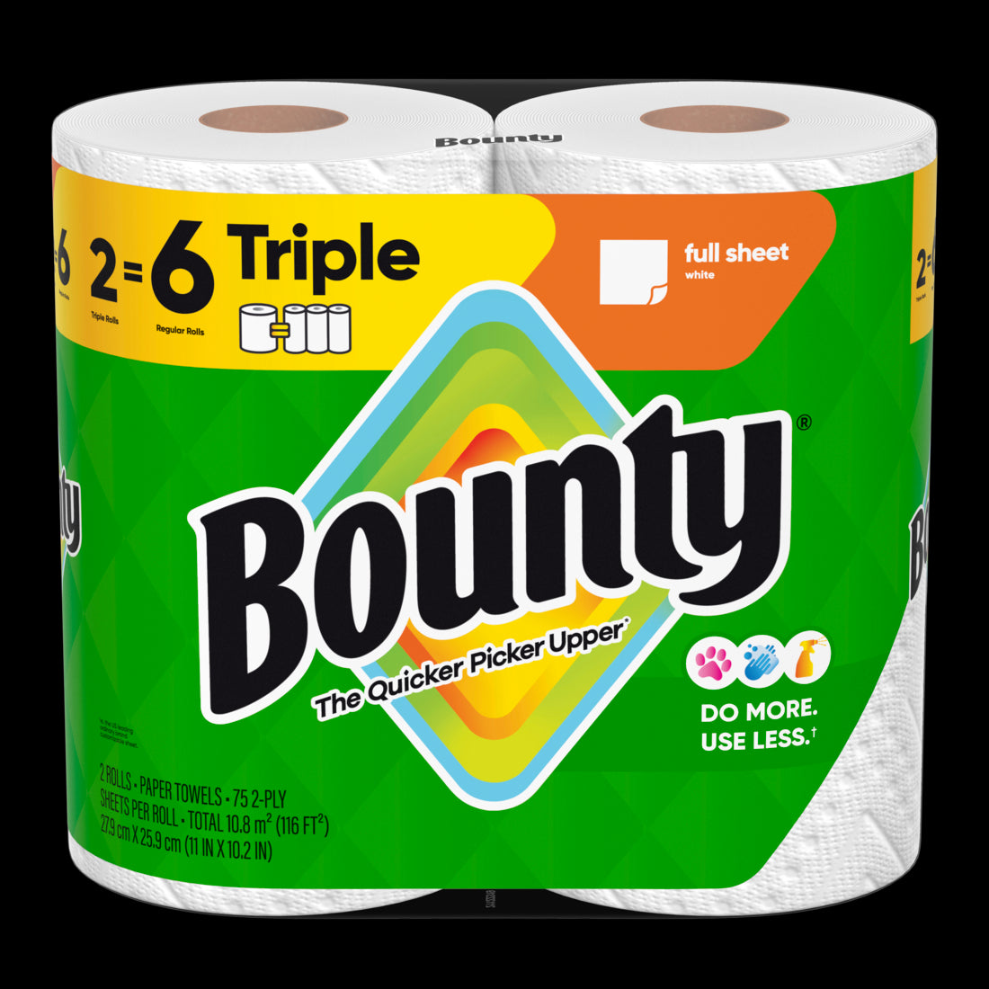 Bounty Paper Towels Full Sheet White Triple Rolls - (2x75)ct/6pk