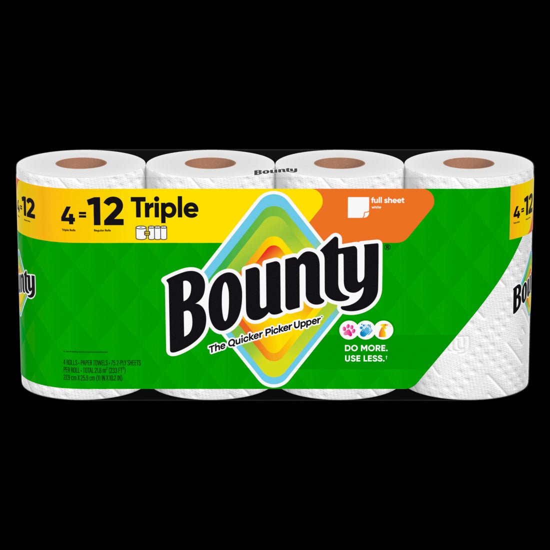 Bounty Paper Towels Full Sheet White Triple Rolls - (4x75)ct/6pk