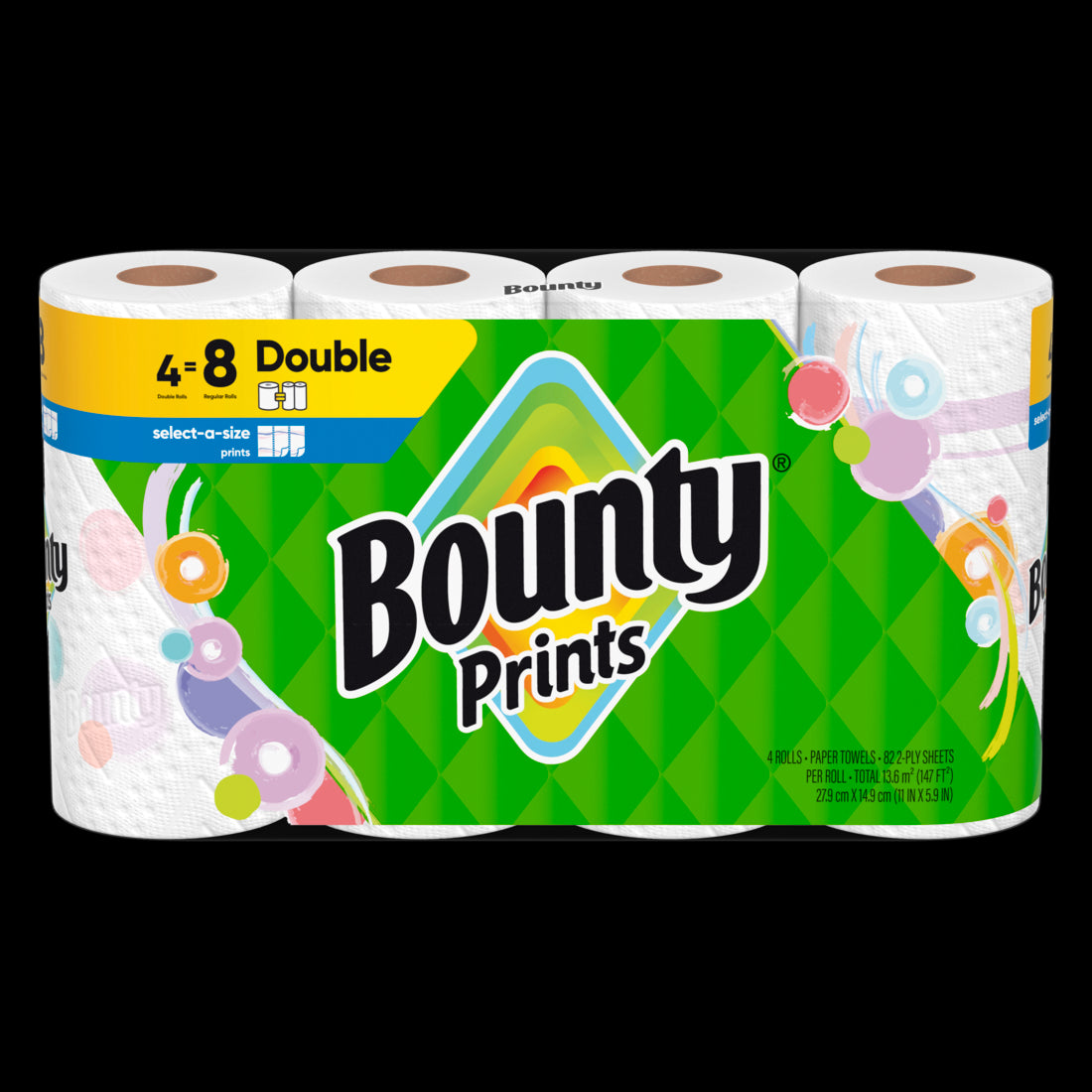 Bounty Paper Towels Select-A-Size Print Double Rolls - (4x82)ct/6pk