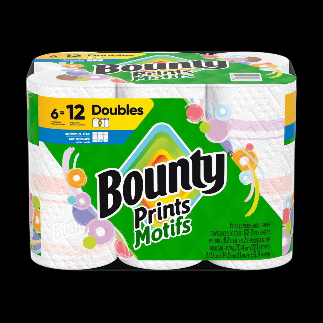 Bounty Paper Towels Select-A-Size Print Double Rolls - (6x82)ct/1pk