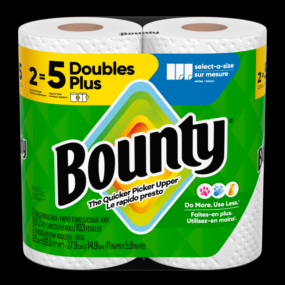 Bounty Paper Towels Select-A-Size White Double Plus Rolls - (2x103)ct/6pk