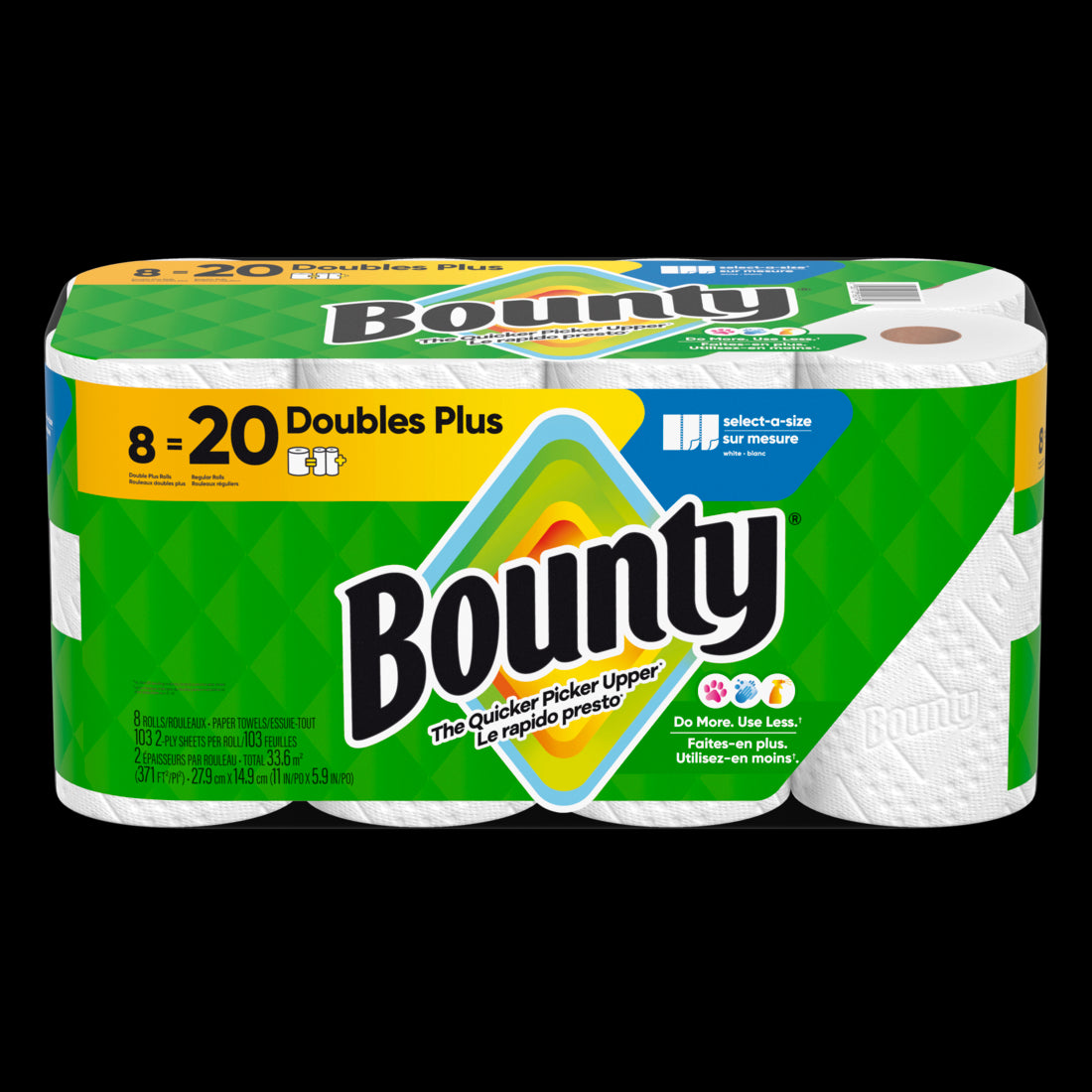 Bounty Paper Towels Select-A-Size White Double Plus Rolls - (8x103)ct/1pk