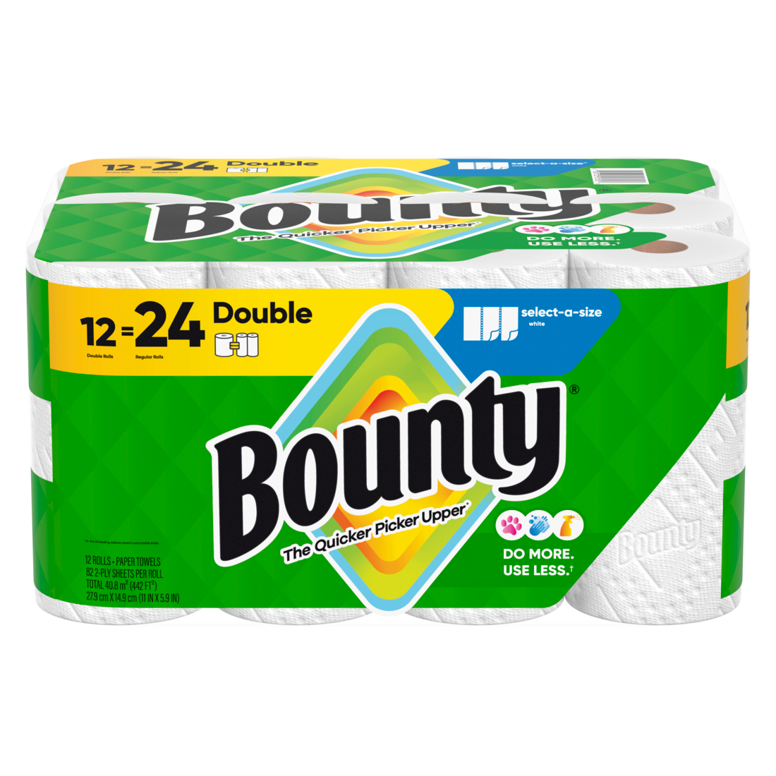 Bounty Paper Towels Select-A-Size White Double Rolls - (12x82)ct/1pk