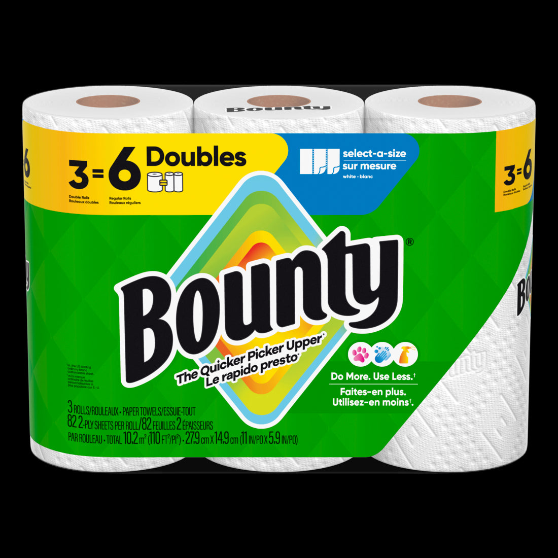 Bounty Paper Towels Select-A-Size White Double Rolls - (3x82)ct/8pk