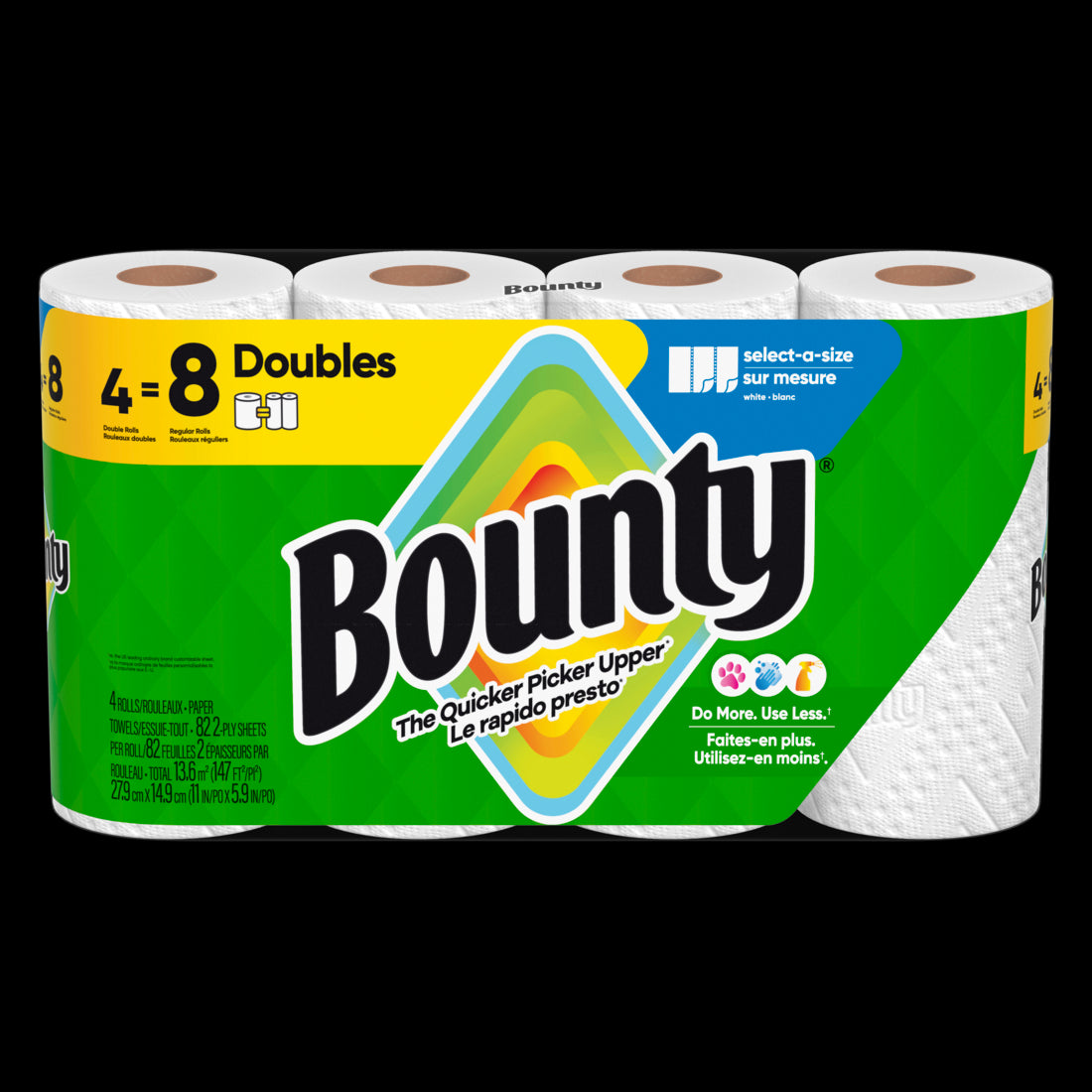 Bounty Paper Towels Select-A-Size White Double Rolls - (4x82)ct/6pk