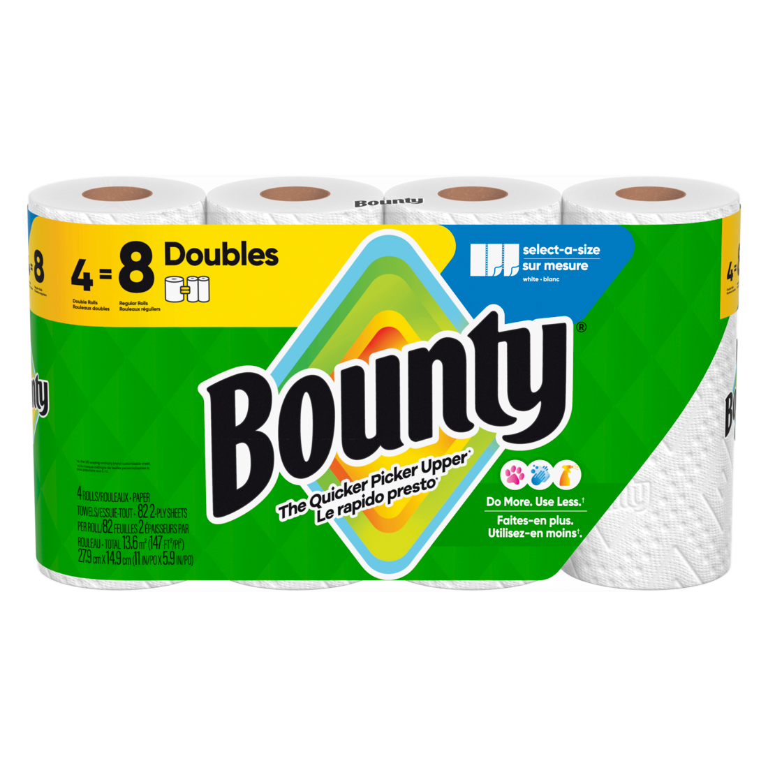 Bounty Paper Towels Select-A-Size White Double Rolls - (4x82)ct/6pk
