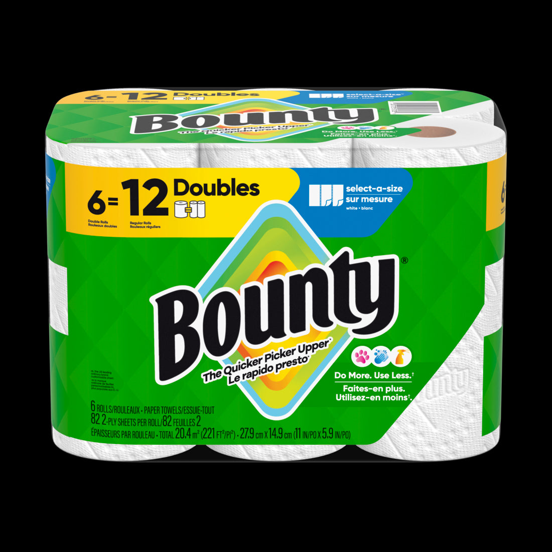 Bounty Paper Towels Select-A-Size White Double Rolls - (6x82)ct/1pk