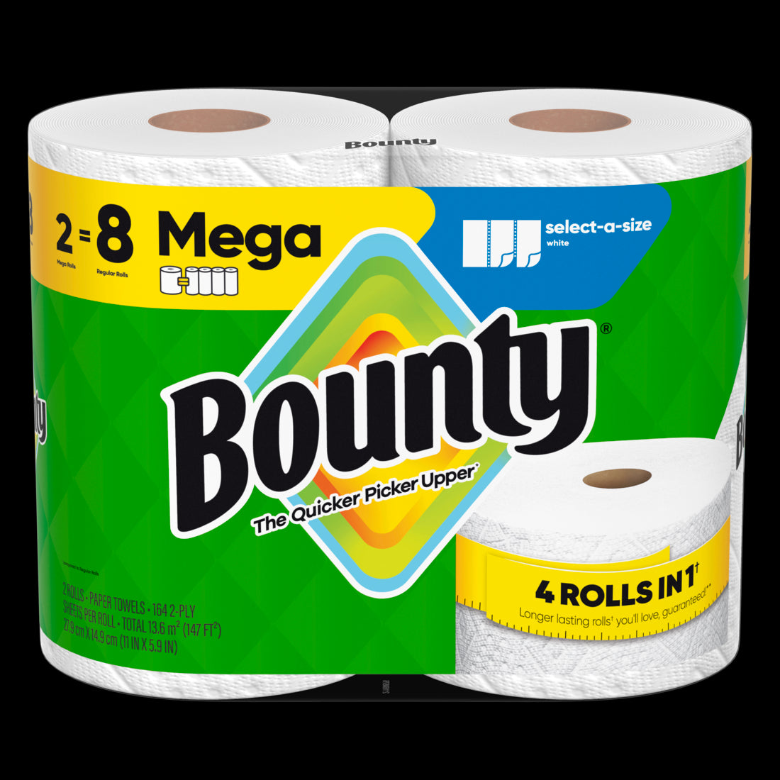 Bounty Paper Towels Select-A-Size White Mega Rolls - (2x164)ct/6pk