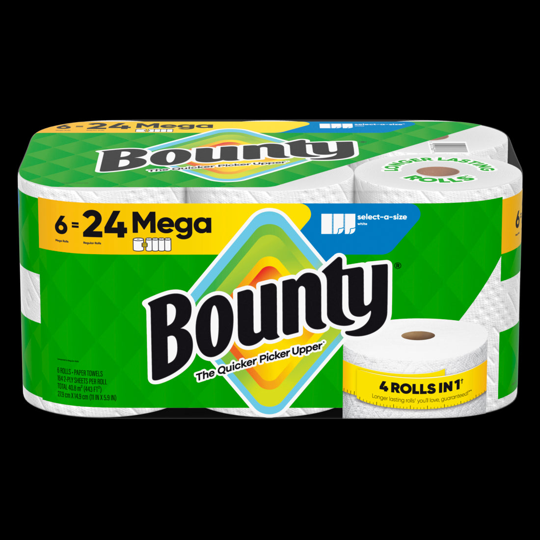 Bounty Paper Towels Select-A-Size White Mega Rolls - (6x164)ct/1pk
