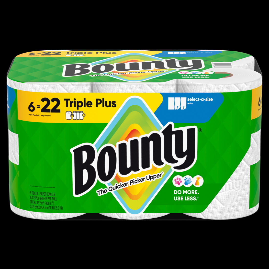 Bounty Paper Towels Select-A-Size White Triple Plus Rolls - (6x151)ct/1pk