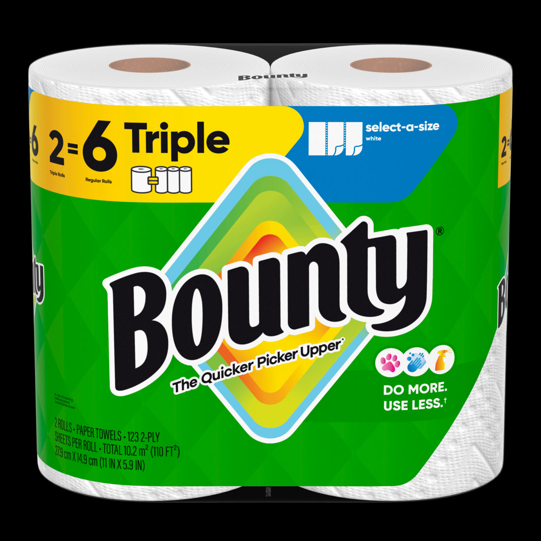 Bounty Paper Towels Select-A-Size White Triple Rolls - (2x123)ct/6pk