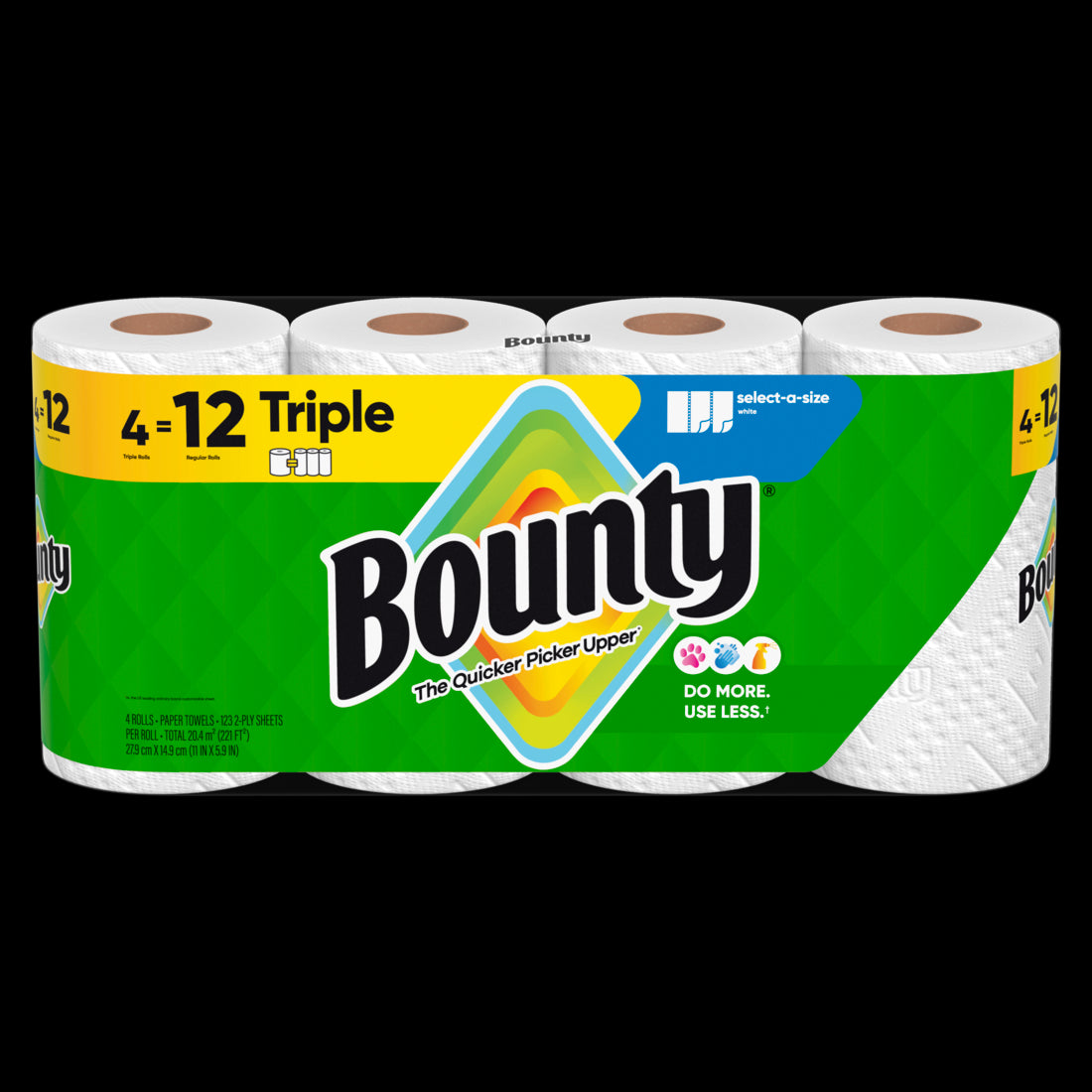 Bounty Paper Towels Select-A-Size White Triple Rolls - (4x123)ct/6pk