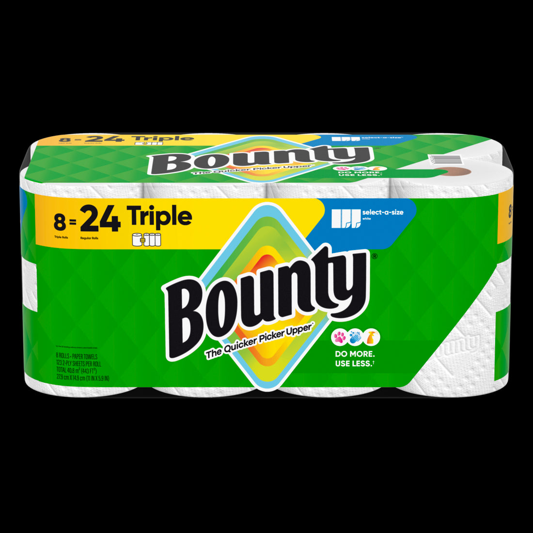 Bounty Paper Towels Select-A-Size White Triple Rolls - (8x123)ct/1pk