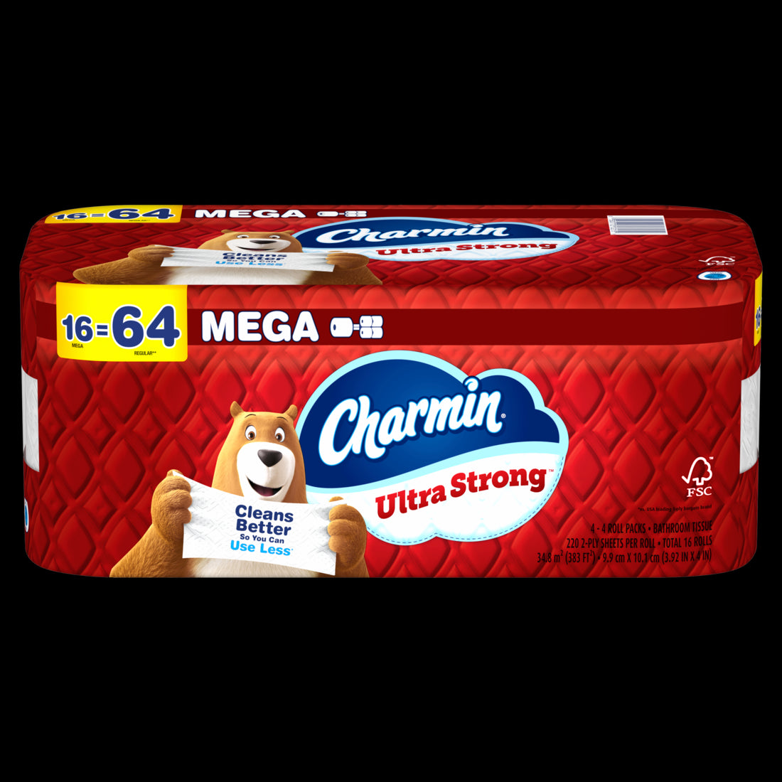 Charmin Ultra Strong Toilet Paper Mega Rolls 220 sheets per roll - 4x4pk - 16ct/1pk