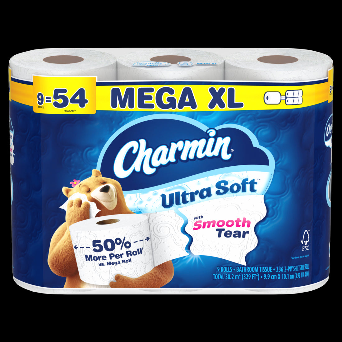 Charmin Ultra Soft Toilet Paper Mega XL Rolls - (9x336)ct/4pk