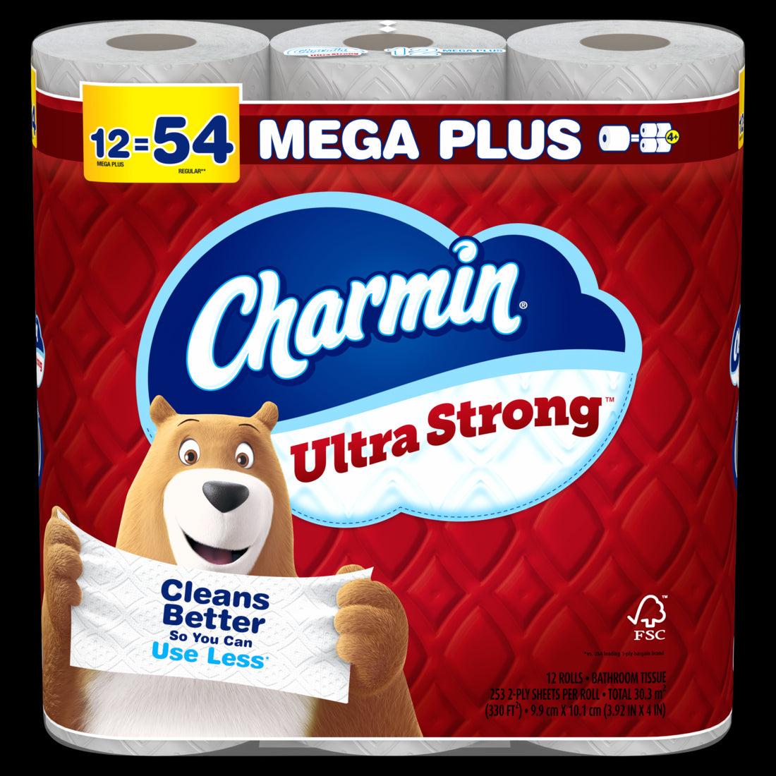 Charmin Ultra Strong Toilet Paper Mega Plus Rolls - (12x253)ct/4pk