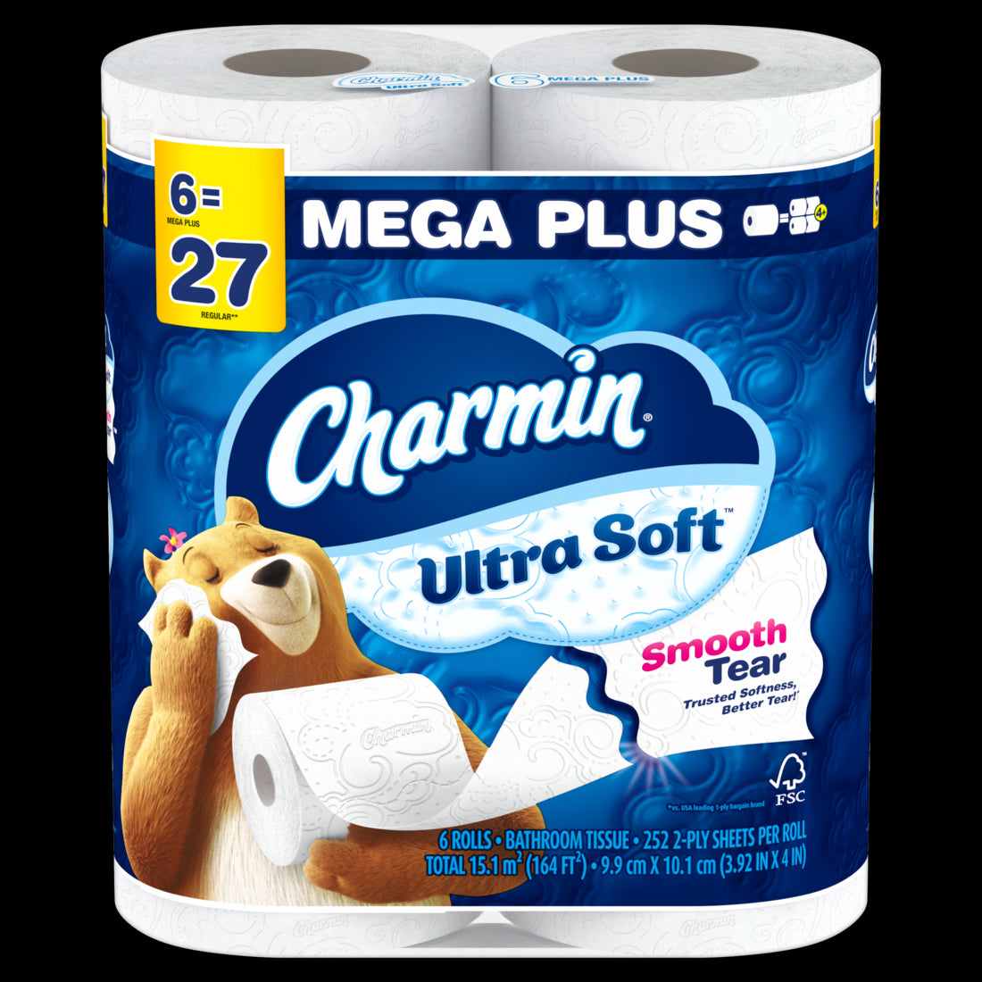Charmin Ultra Soft Toilet Paper Mega Plus Rolls - (6x252)ct/3pk