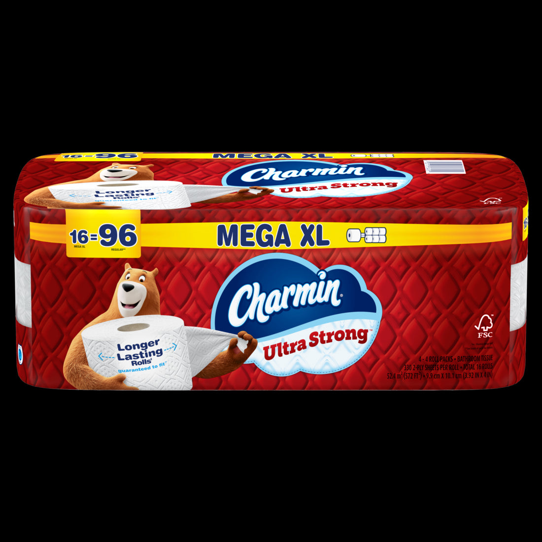 Charmin Ultra Strong Toilet Paper Mega XL Rolls 330 sheets per roll - 16ct/1pk