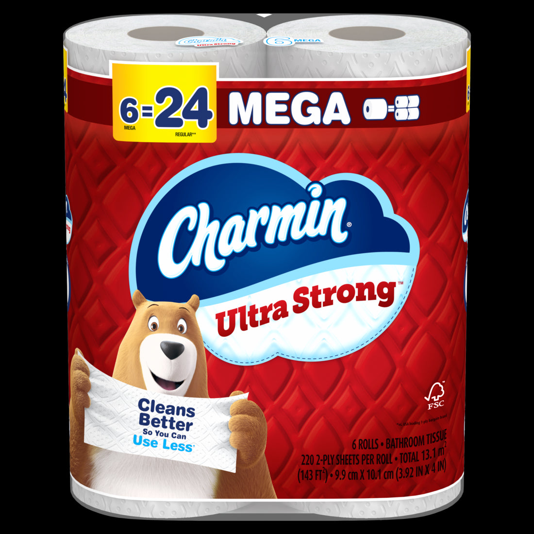 Charmin Ultra Strong Toilet Paper Mega Rolls - (6x220)ct/4pk