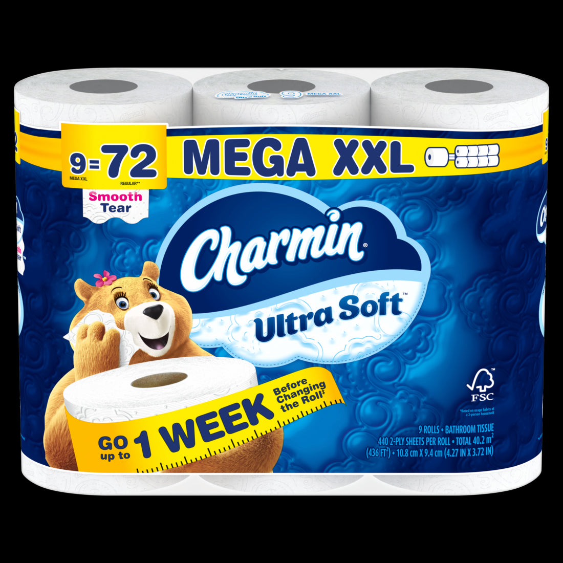 Charmin Ultra Soft Toilet Paper Mega XXL Rolls - (9x440)ct/2pk