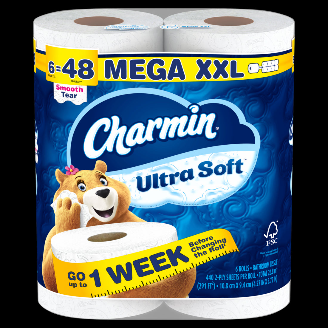 Charmin Ultra Soft Toilet Paper Mega XXL Rolls - (6x440)ct/3pk