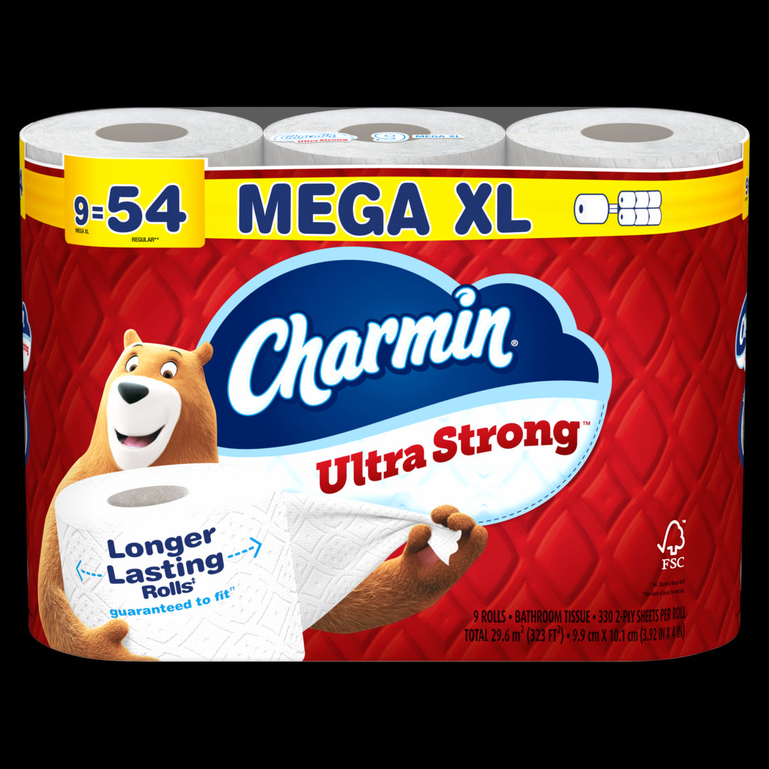 Charmin Ultra Strong Toilet Paper Mega XL Rolls - (9x330)ct/4pk
