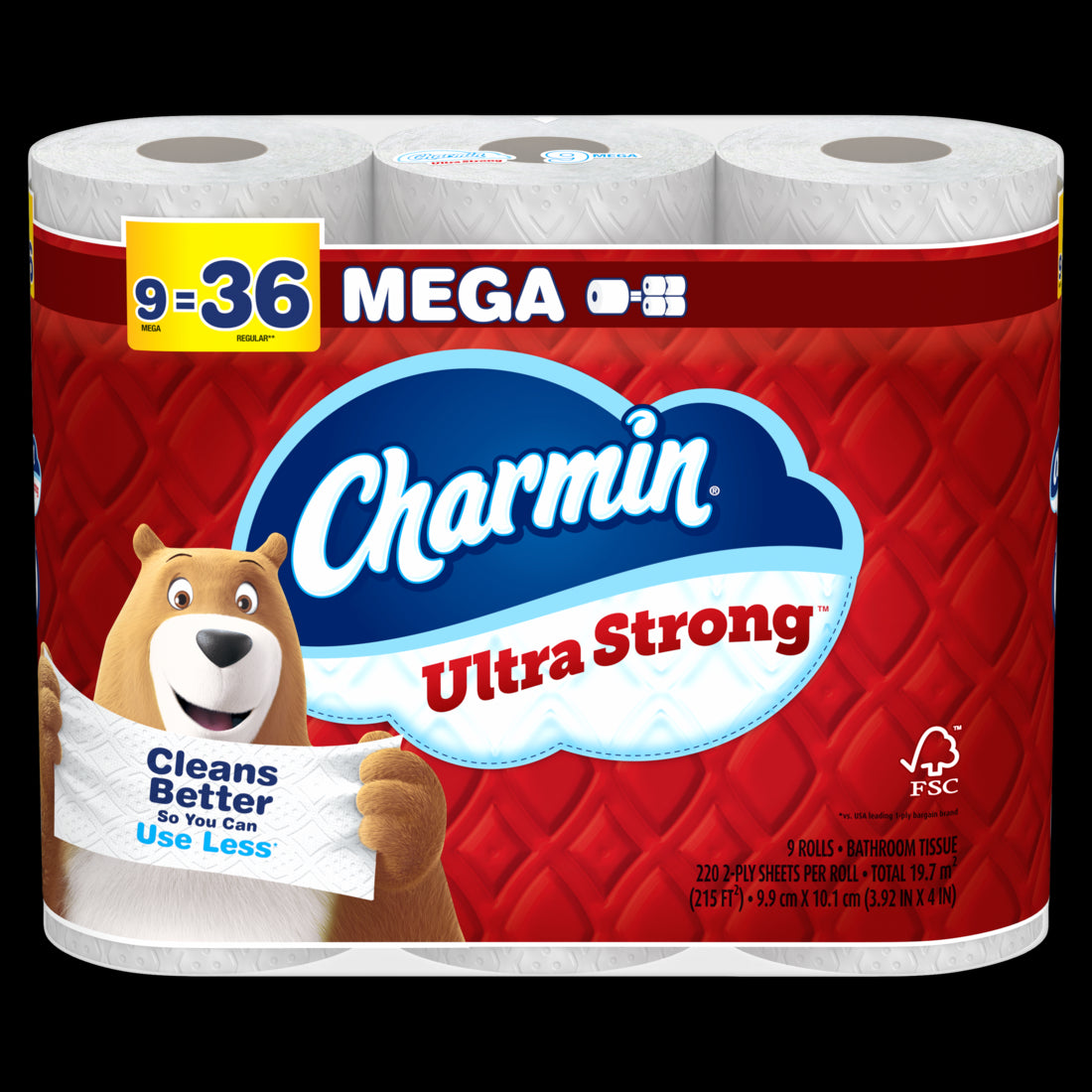 Charmin Ultra Strong Toilet Paper Mega Rolls - (9x220)ct/4pk
