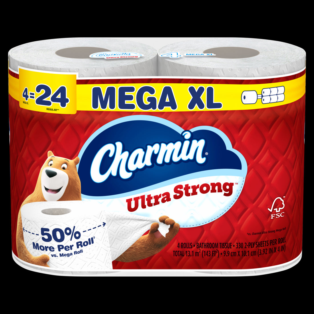 Charmin Ultra Strong Toilet Paper Mega XL Rolls - (4x330)ct/6pk