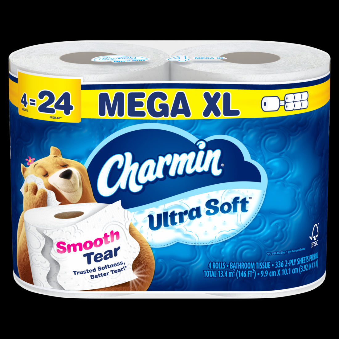 Charmin Ultra Soft Toilet Paper Mega XL Rolls - (4x336)ct/6pk