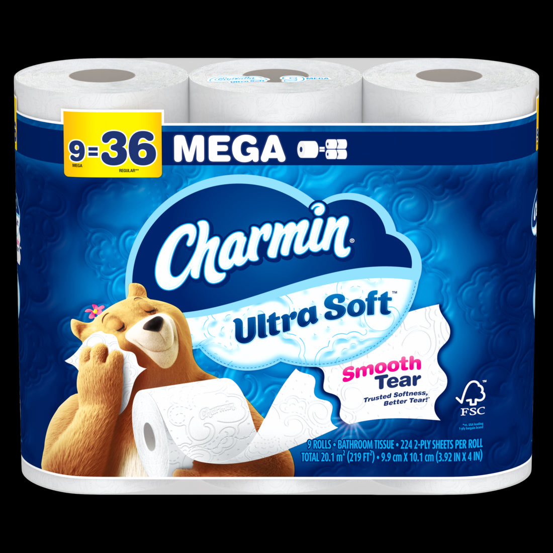 Charmin Ultra Soft Toilet Paper Mega Rolls - (9x224)ct/4pk