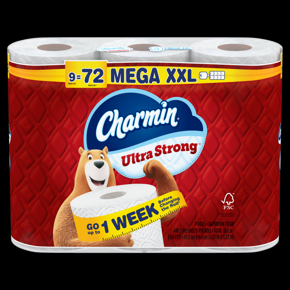 Charmin Ultra Strong Toilet Paper Mega XXL Rolls - (9x440)ct/2pk