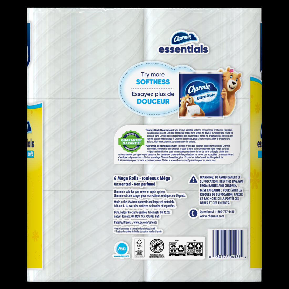 Charmin Essentials Soft Toilet Paper Mega Rolls - (6x330)ct/3pk