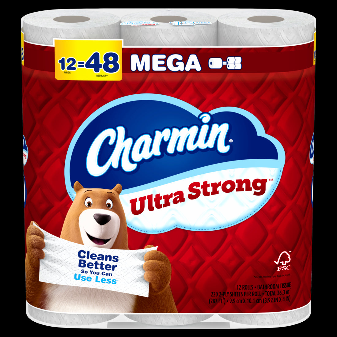 Charmin Ultra Strong Toilet Paper Mega Rolls - (12x220)ct/4pk