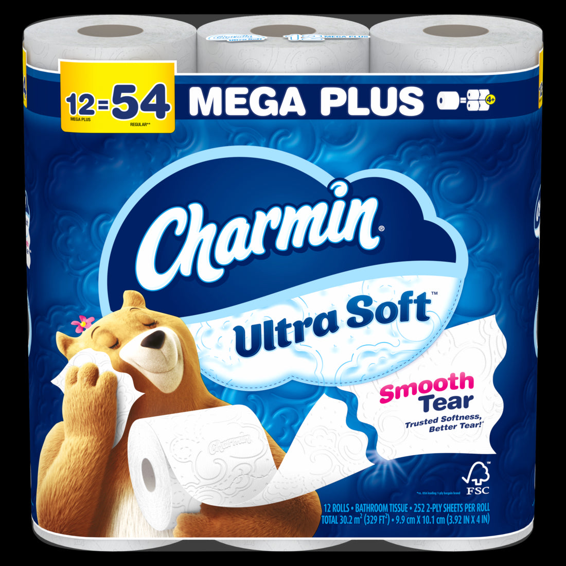 Charmin Ultra Soft Toilet Paper Mega Plus Rolls - (12x252)ct/4pk