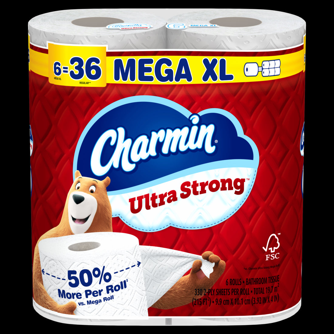 Charmin Ultra Strong Toilet Paper Mega XL Rolls - (6x330)ct/3pk