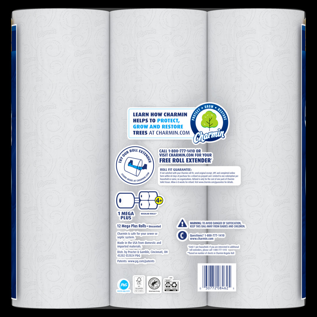 Charmin Ultra Soft Toilet Paper Mega Plus Rolls - (12x252)ct/4pk
