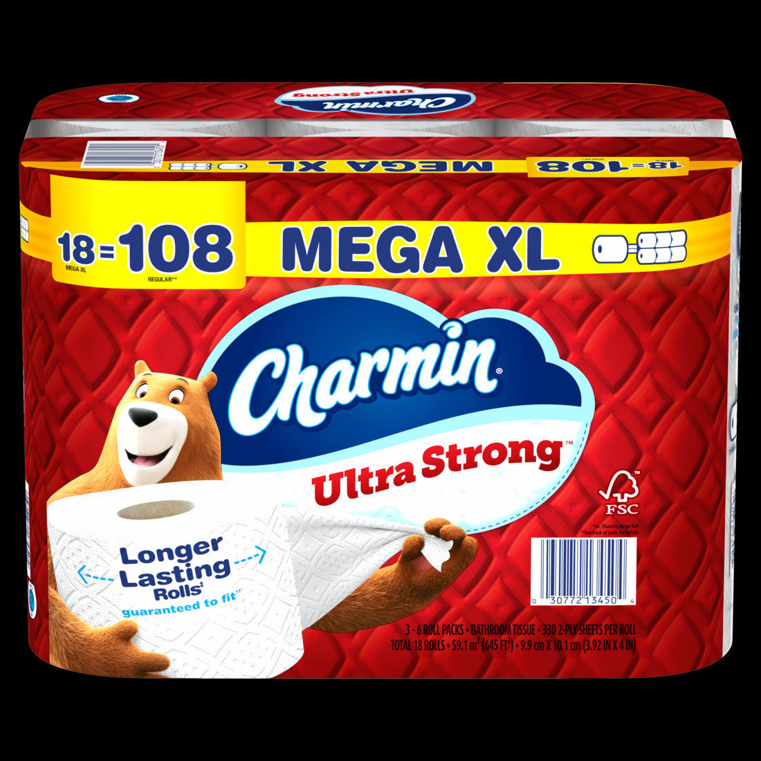 Charmin Ultra Strong Toilet Paper Mega XL Rolls 330 sheets per roll - 18ct/1pk
