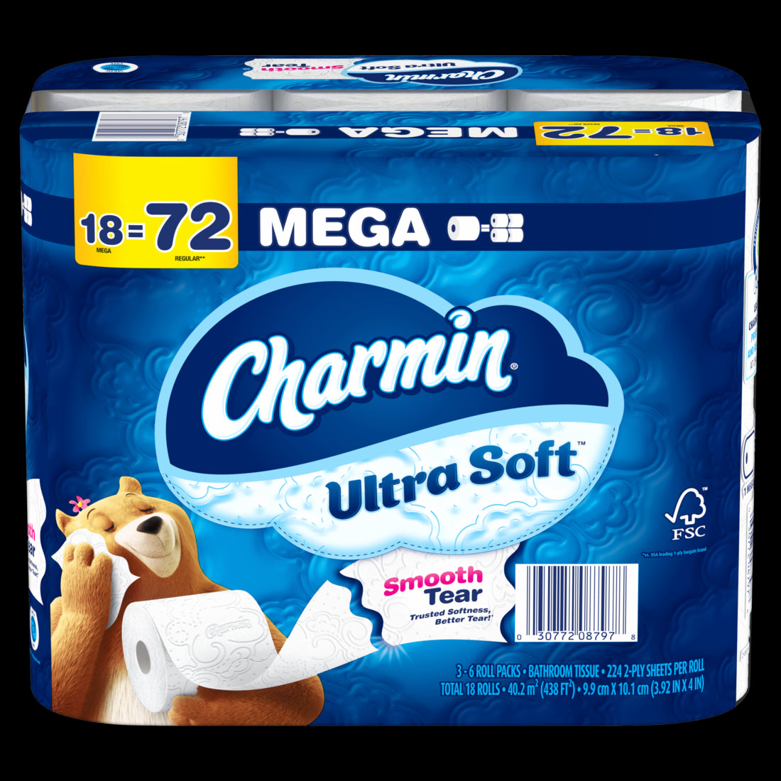 Charmin Ultra Soft Toilet Paper Mega Rolls - (6x224)ct/3pk