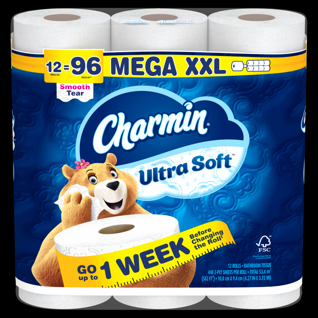Charmin Ultra Soft Toilet Paper Mega XXL Rolls - (12x440)ct/2pk
