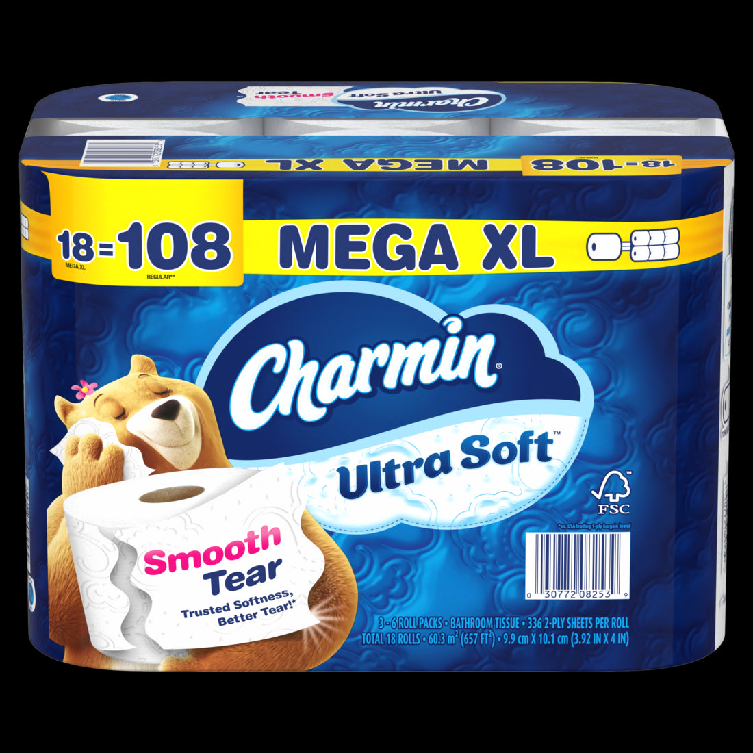 Charmin Ultra Soft Toilet Paper Mega XL Rolls - (6x336)ct/3pk