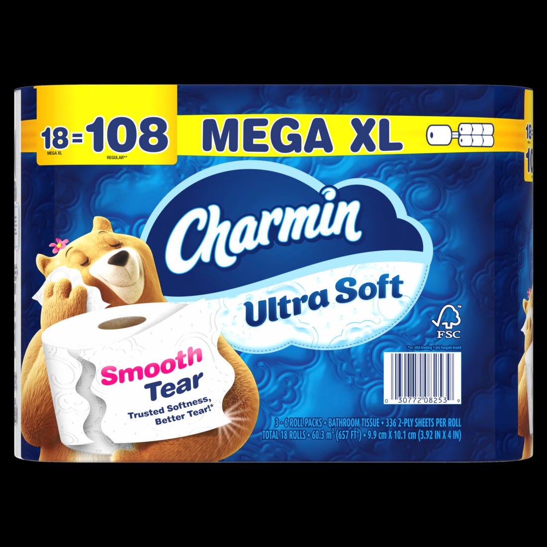 Charmin Ultra Soft Toilet Paper Mega XL Rolls - (6x336)ct/3pk
