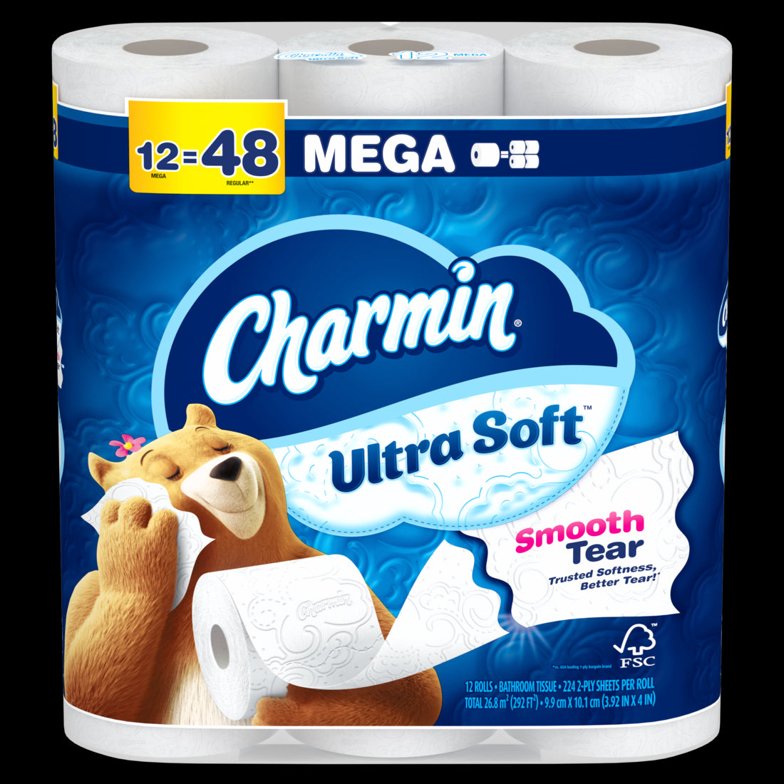 Charmin Ultra Soft Toilet Paper Mega Rolls - (12x224)ct/4pk