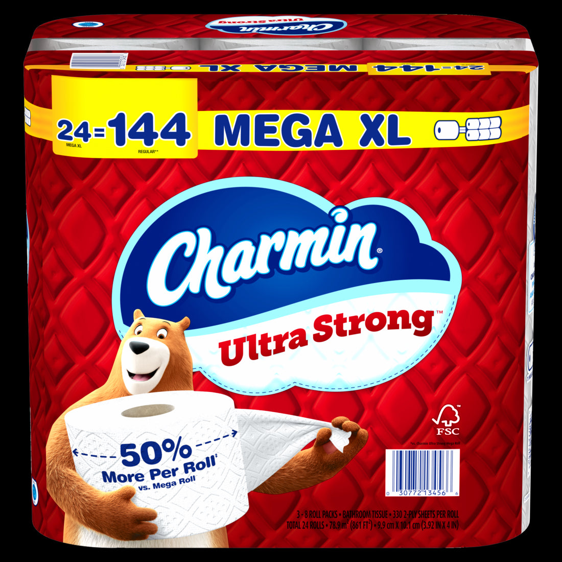 Charmin Ultra Strong Toilet Paper Mega XL Rolls 330 sheets per roll - 24ct/1pk