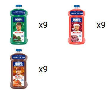 Mr. Clean Display Seasonal Liquid 3Shelf FD B25 Nt - 27pk