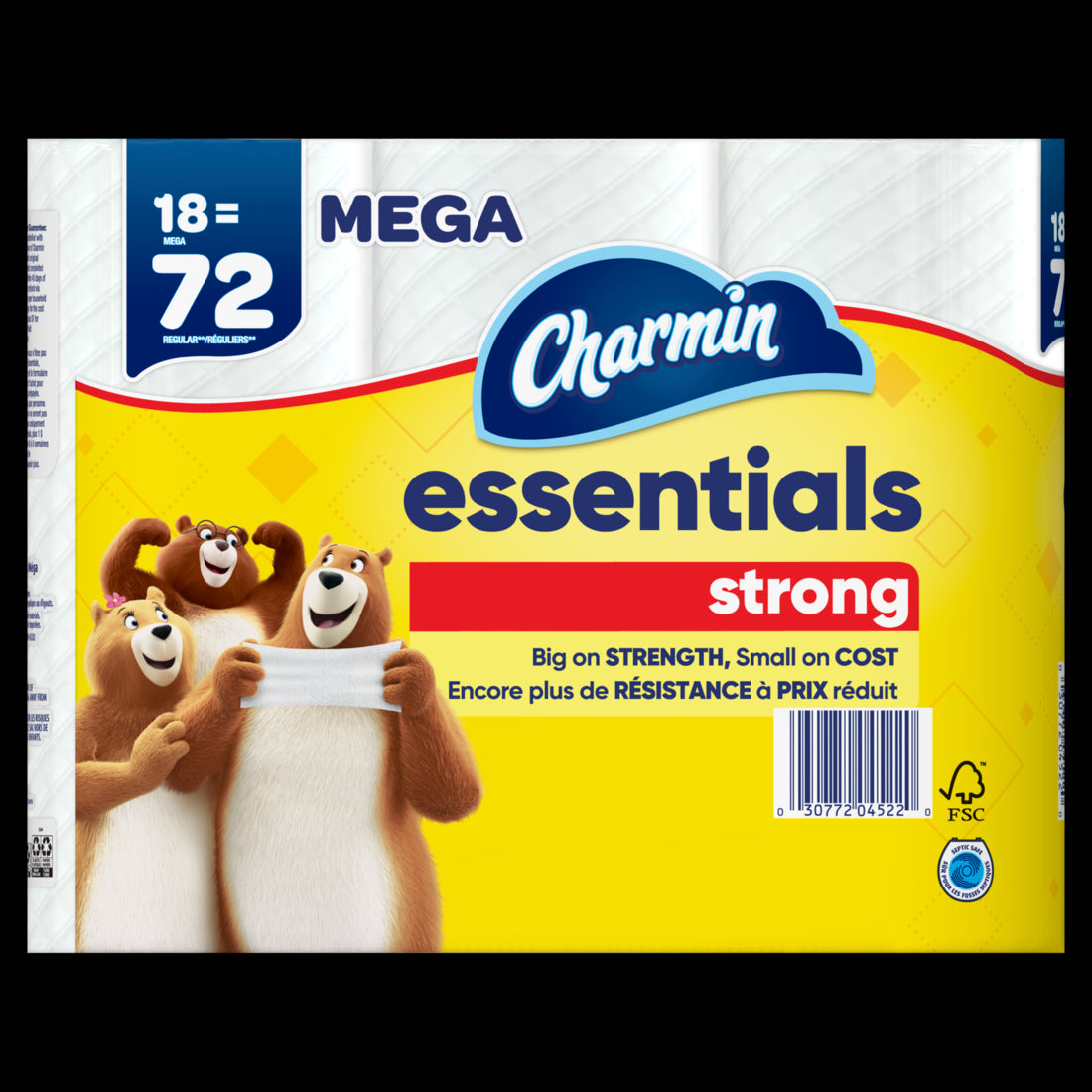 Charmin Essentials Strong Toilet Paper Mega Rolls - (6x429)ct/3pk
